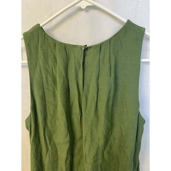 J Crew Size 6 Tiered Viscose Crepe Sleeveless Blouse Layered Fern Green - Picture 9 of 11